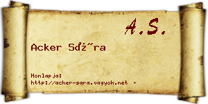 Acker Sára névjegykártya