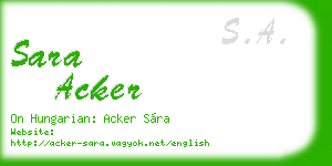 sara acker business card